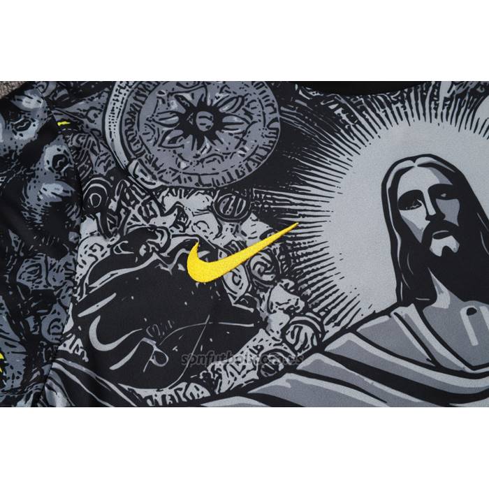 Chandal del Brasil Jesus Manga Corta 2024-2025 Negro - Pantalon Corto